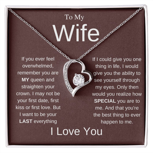 To My WIfe- I Love You- Red Forever Love Necklace