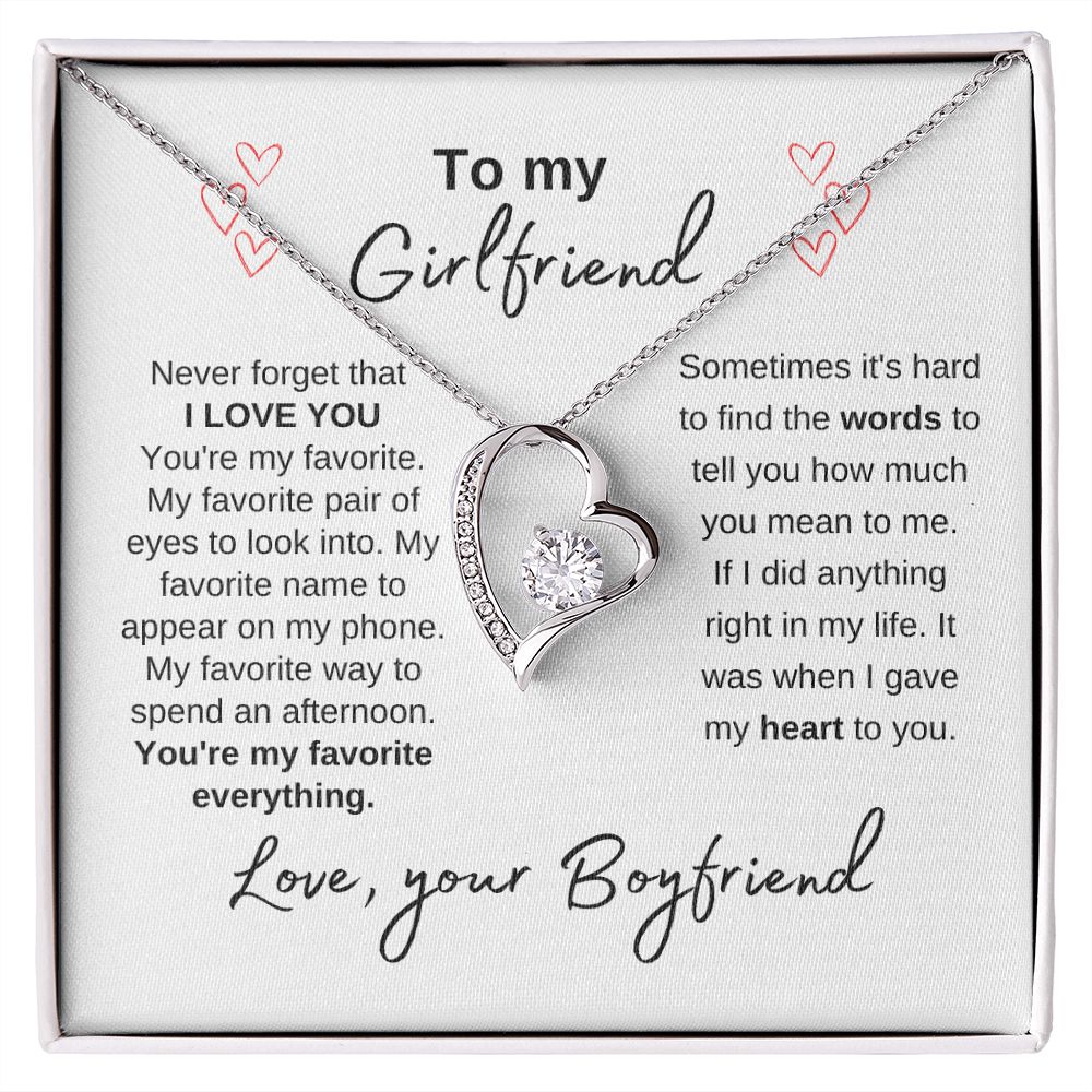 To My Girlfriend--Love Your Boyfriend--White-Forever Love Necklace