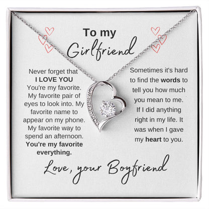 To My Girlfriend--Love Your Boyfriend--White-Forever Love Necklace