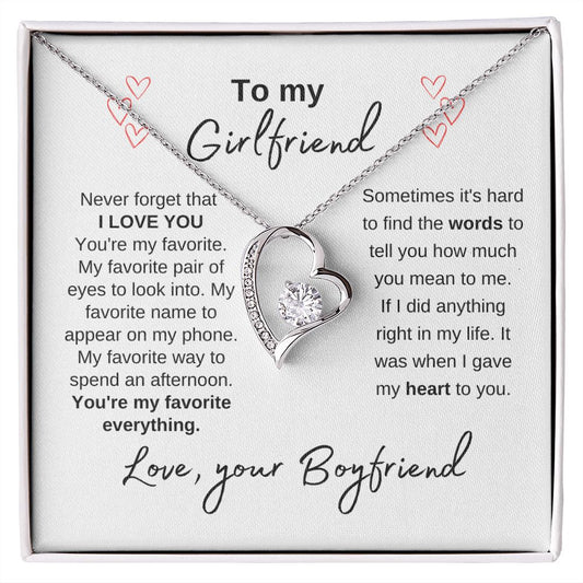 To My Girlfriend--Love Your Boyfriend--White-Forever Love Necklace