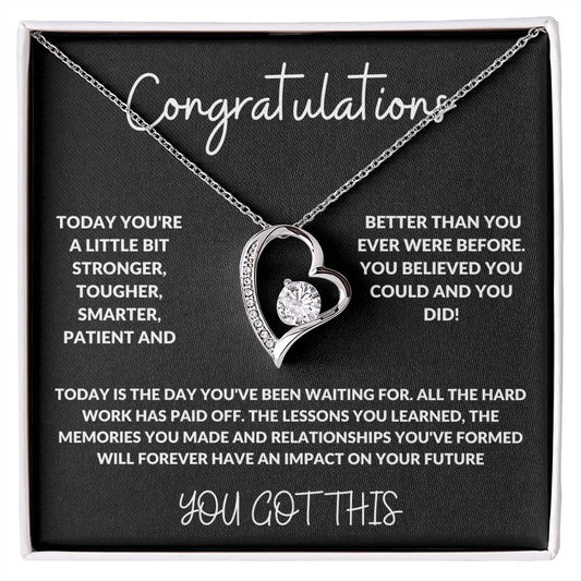 Graduation--Congratulations-You Got This--Black--Forever Love Necklace