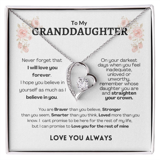To My Granddaughter-Never Forget-Forever Love Necklace