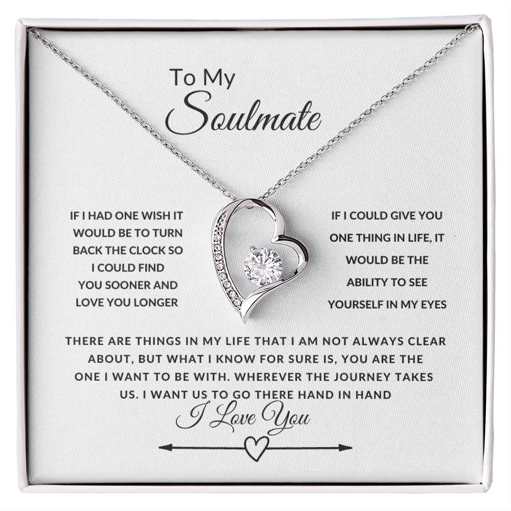 To My Soulmate--I Love You--Heart/Arrow--Forever Love Necklace
