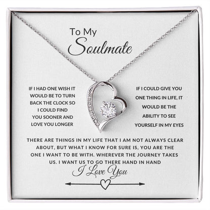 To My Soulmate--I Love You--Heart/Arrow--Forever Love Necklace