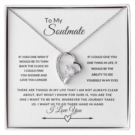 To My Soulmate--I Love You--Heart/Arrow--Forever Love Necklace