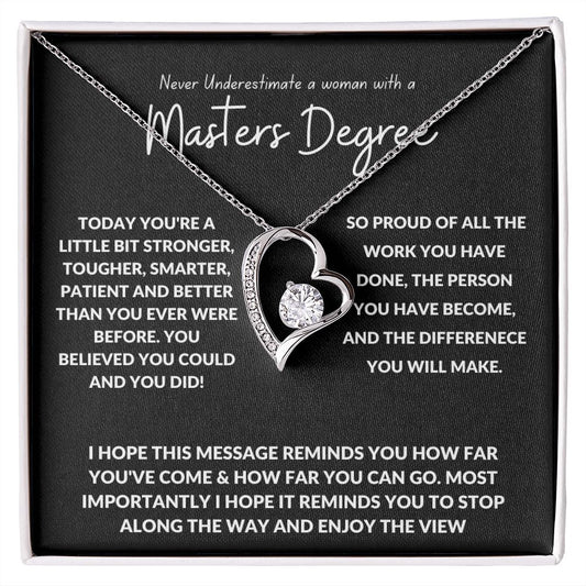 Graduation--Masters Degree--Black--Forever Love Necklace