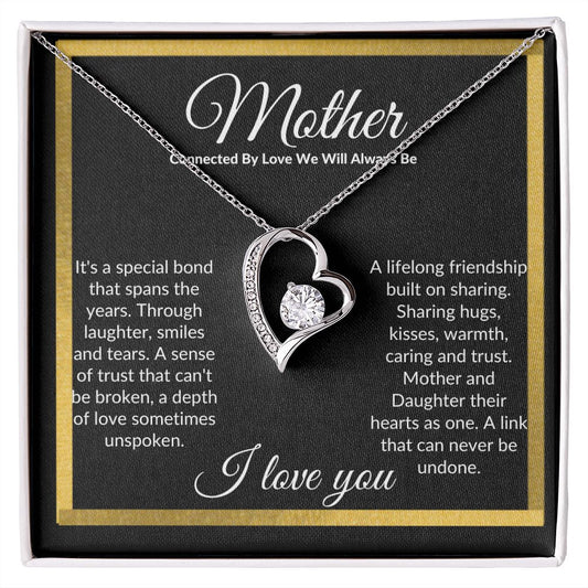 Mother-I Love You--Black/Gold Border-Forever Love Necklace