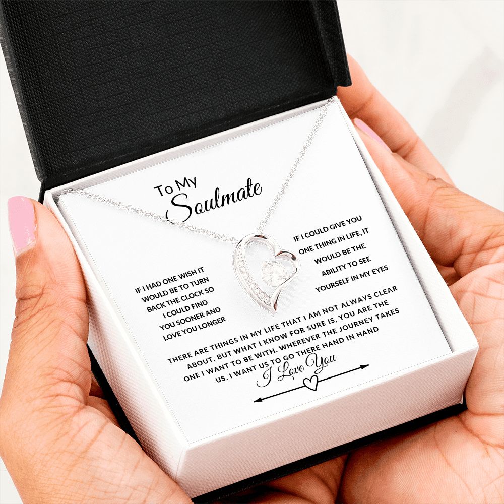 To My Soulmate--I Love You--Heart/Arrow--Forever Love Necklace