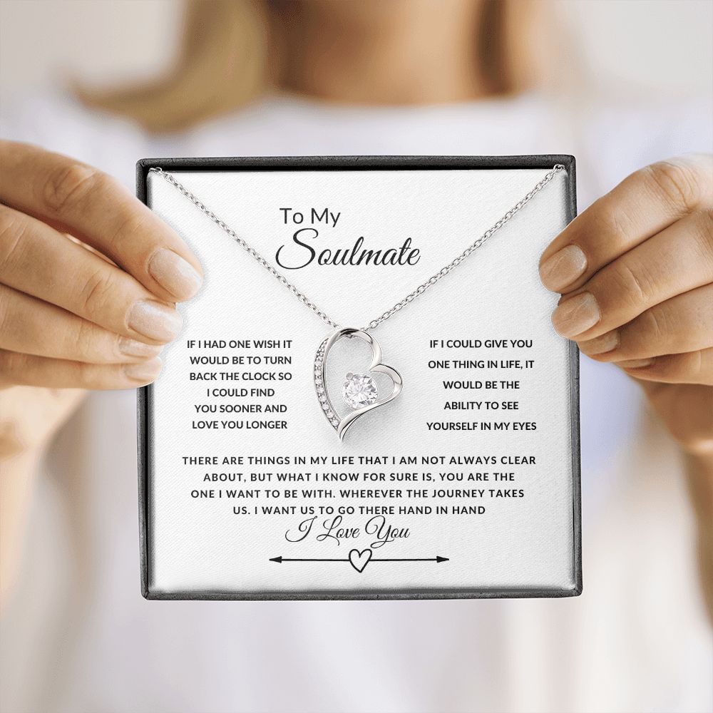 To My Soulmate--I Love You--Heart/Arrow--Forever Love Necklace