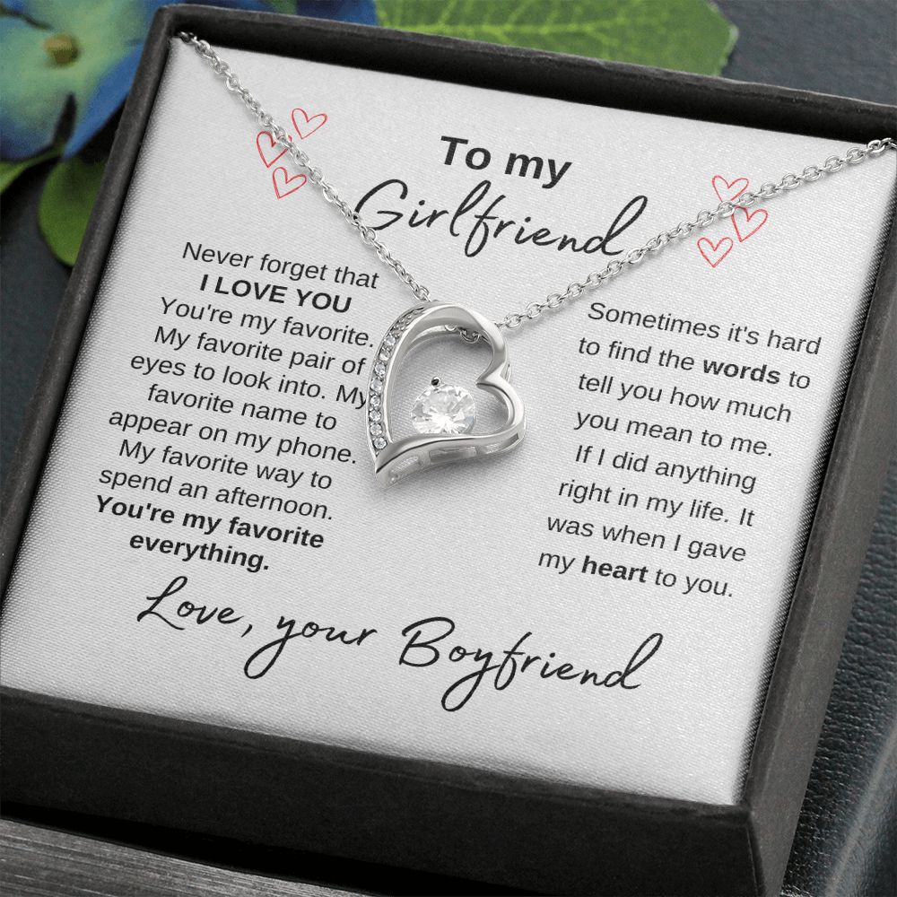 To My Girlfriend--Love Your Boyfriend--White-Forever Love Necklace