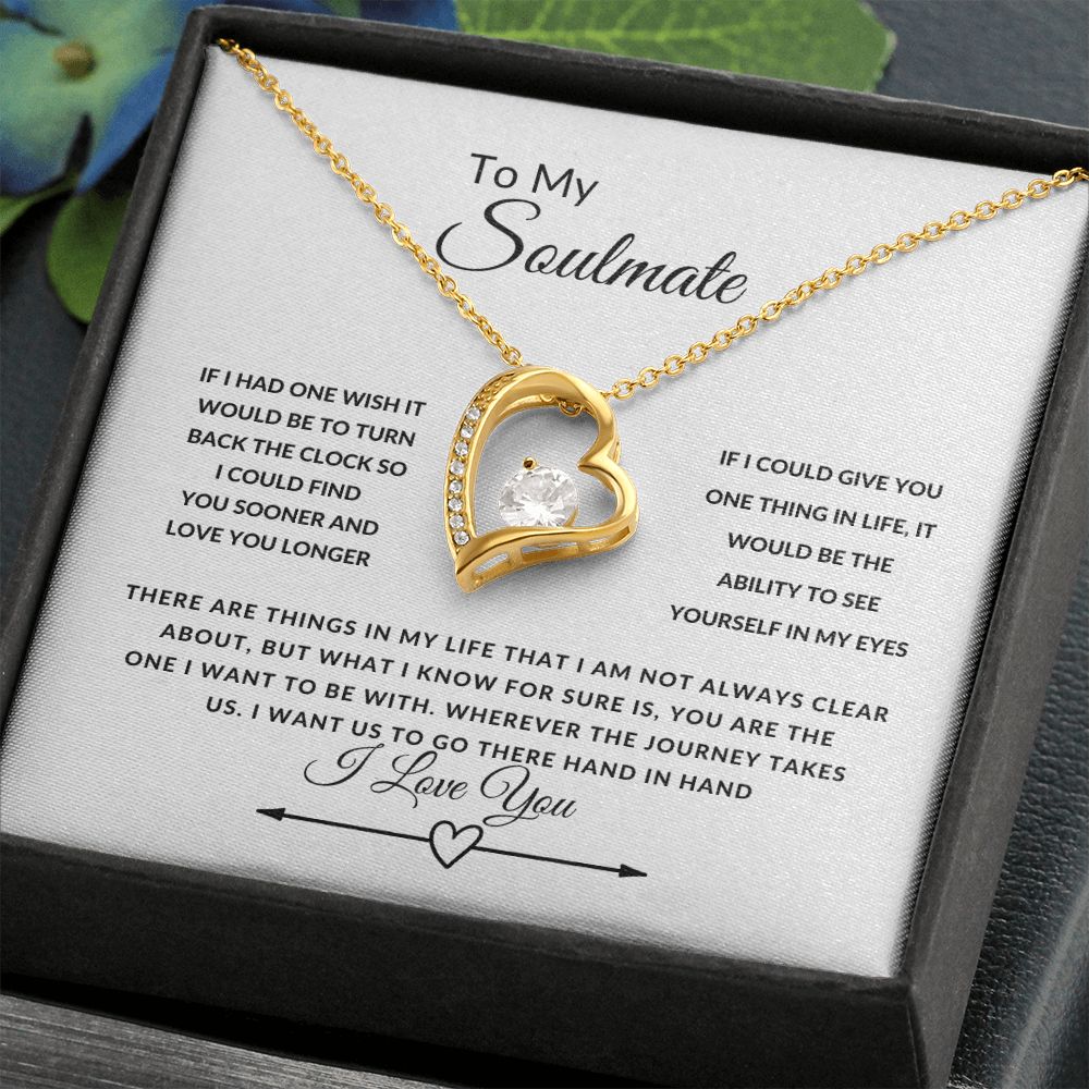 To My Soulmate--I Love You--Heart/Arrow--Forever Love Necklace